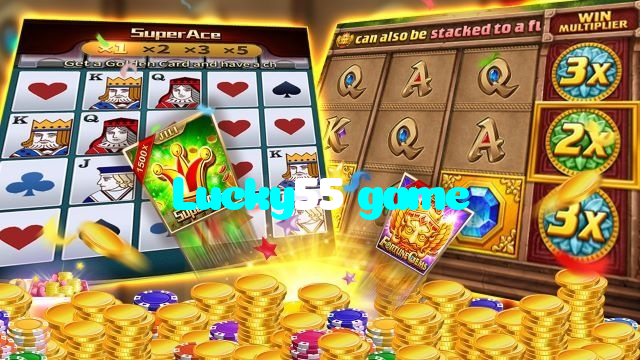 Lucky55 game casino presented on mobile device in Pakistan with slots and live games